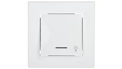 Przycisk Asfora światło z podświetleniem biały z ramką EPH1800121