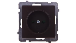 SONATA Gniazdo pojedyncze b/u z przesłonami czekoladowy metalik GP-1RP/m/40