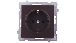 SONATA Gniazdo pojedyncze z/u Schuko czekoladowy metalik GP-1RS/m/40