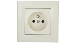 Gniazdo pojedyncze Asfora z/u kremowe z ramką EPH2800123