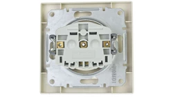 Gniazdo pojedyncze Asfora z/u z przesłonami kremowe z ramką EPH2800223