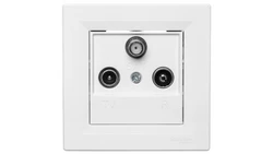 Gniazdo antenowe Asfora RTV-SAT końcowe 1dB białe z ramką EPH3500121