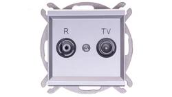 SONATA Gniazdo antenowe RTV przelotowe 16dB srebro mat GPA-16RP/m/38