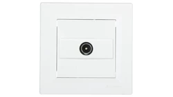 Gniazdo antenowe Asfora TV końcowe 1dB białe z ramką EPH3200121