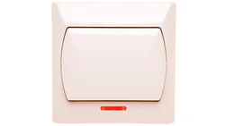 AKCENT Łącznik pojedynczy z podświetleniem beżowy ŁP-1AS/01