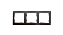 VALENA Ramka potrójna pozioma czarna/srebro 770393