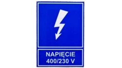 Tabliczka /znak informacyjny/ TZI 52x74S /NAPIĘCIE 400/230V/ E04TZ-01041111100 /10szt./