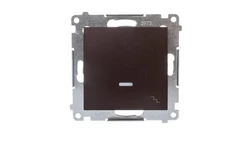 Simon 54 Łącznik schodowy z podświetleniem, szybkozłącza, brąz mat DW6L.01/46