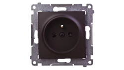 Simon 54 Gniazdo pojedyncze z/u 16A IP20 z przesłoną torów brąz mat DGZ1Z.01/46