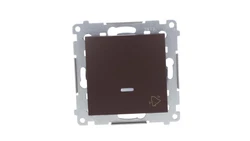 Simon 54 Przycisk /dzwonek/ z podświetleniem, szybkozłącza, brąz mat DD1L.01/46