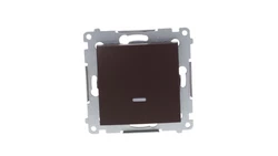 Simon 54 Łącznik pojedynczy z podświetleniem, szybkozłącza, brąz mat DW1L.01/46