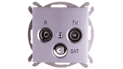 Sentia Gniazdo antenowe RD/TV/SAT końcowe srebrny połysk 1453-56