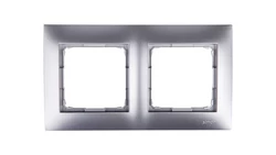 Simon 54 Premium Ramka podwójna srebrny mat /do karton-gips/ DRK2/43