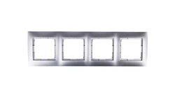 Simon 54 Premium Ramka poczwórna srebrny mat /do karton-gips/ DRK4/43