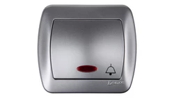 Simon Akord Przycisk /dzwonek/ z podświetleniem aluminium metalizowane AD1L/26