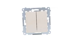 Simon 54 Przycisk podwójny zwierny, szybkozłącza, kremowy 2Z DP2.01/41