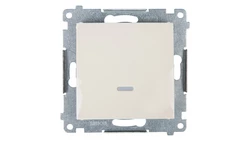 Simon 54 Przycisk pojedynczy, szybkozłącza, kremowy DP1L.01/41