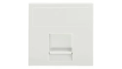 Simon Connect Płytka K45 gniazda teleinformatycznego pojedynczego 1xRJ płaska z przesłoną czysta biel K76/9