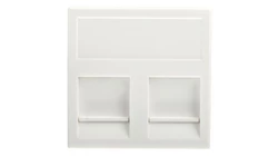 Simon Connect Płytka K45 gniazda teleinformatycznego podwójnego 2xRJ z przesłoną czysta biel KB76/9