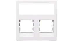 Simon Connect Płytka K45 gniazda teleinformatycznego podwójnego 2xRJ płaska czysta biel KB076/9