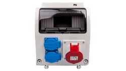 Rozdzielnica budowlana RS-9 9-mod. 2x2P+Z, 16A/5P, IP44 bez zabezpieczeń 6231-00