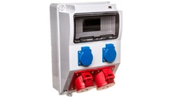 Rozdzielnica budowlana RS-9 9- mod. 2x2P+Z, 16A/5P, 32A/5P, IP44 bez zabezpieczeń 6223-00