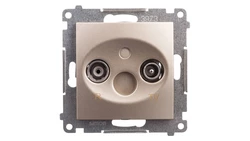 Simon 54 Gniazdo antenowe RD/TV końcowe separowane złoty mat DAK.01/44