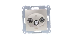 Simon 54 Gniazdo antenowe RD/TV/SAT przelotowe złoty mat DASP.01/44