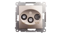 Simon 54 Gniazdo antenowe SAT/SAT/RTV końcowe złoty mat DASK2.01/44