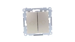 Simon 54 Przycisk żaluzjowy z blokadą elektryczną, szybkozłącza, złoty mat DZP1.01/44