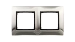 Simon 54 Premium Ramka podwójna metalowa inox DR2/61