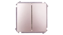 Simon Basic Przycisk podwójny zwierny, szybkozłącza, satyna metalizowana BMP2.01/29