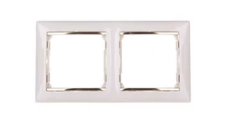 VALENA Ramka podwójna pozioma krem/złoto 774152