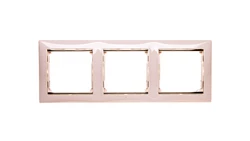 VALENA Ramka potrójna pozioma krem/złoto 774153