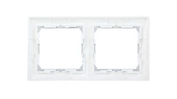 VALENA Ramka podwójna pozioma biała/srebro 770492