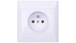 AKCENT Gniazdo pojedyncze z/u białe GP-1AZ/00