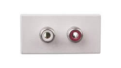 Simon Connect Gniazdo K45/2 audio 2xRCA /Cinch/ czysta biel K101B/9