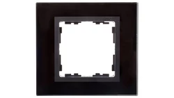 Simon 82 Ramka pojedyncza szklana czarna/ ramka pośrednia grafit 82817-32