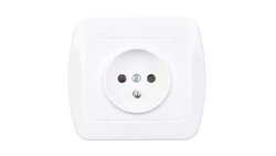 Simon Akord Gniazdo pojedyncze z/u 16A IP20 z przesłona torów białe AGZ1ze/11