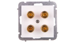 Sentia Gniazdo głośnikowe podwójne białe 1458-10