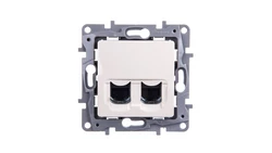 NILOE Gniazdo kremowy podwójne komputeroweRJ45 kat.6 UTP 664874