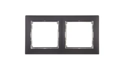 VALENA Ramka podwójna pozioma czarna/srebro 770392
