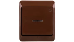 Hermes Przycisk dzwonek mechanizm z pełną obudową brązowy IP44 przycisk 1x ŁNT-1D+n 0347-06