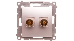 Simon 54 Gniazdo głośnikowe pojedyncze (moduł) do 6 mm2, srebrny (met.) DGL2.01/43