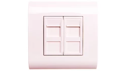 Pokrywa gniazda teleinfotmatycznego 2x Keystone biała DN-93802