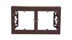 Simon 54 Premium Puszka natynkowa podwójna płytka brąz mat DPN2/46