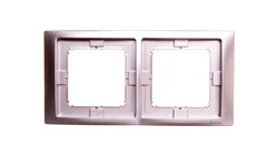 Simon Basic Neos Ramka podwójna IP44 srebrny matowy BMRC2B/43