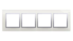 Simon 54 Nature Ramka poczwórna szkło SREBRNA MGŁA DRN4/71