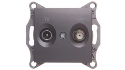 SEDNA Gniazdo antenowe TV/SAT przelotowe 8dB grafitowe SDN3401270