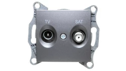 SEDNA Gniazdo antenowe TV/SAT przelotowe 4dB grafitowe SDN3401970